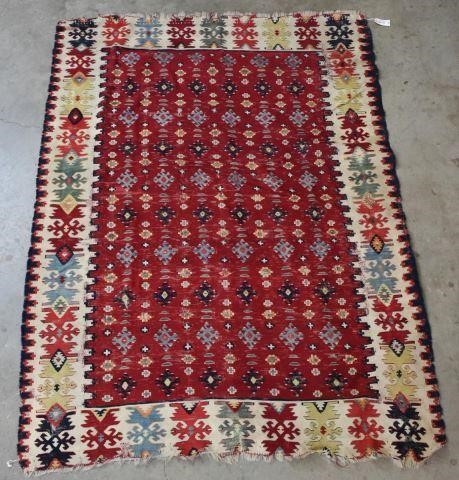 SERBIAN KILIM RUG, 6'7" X