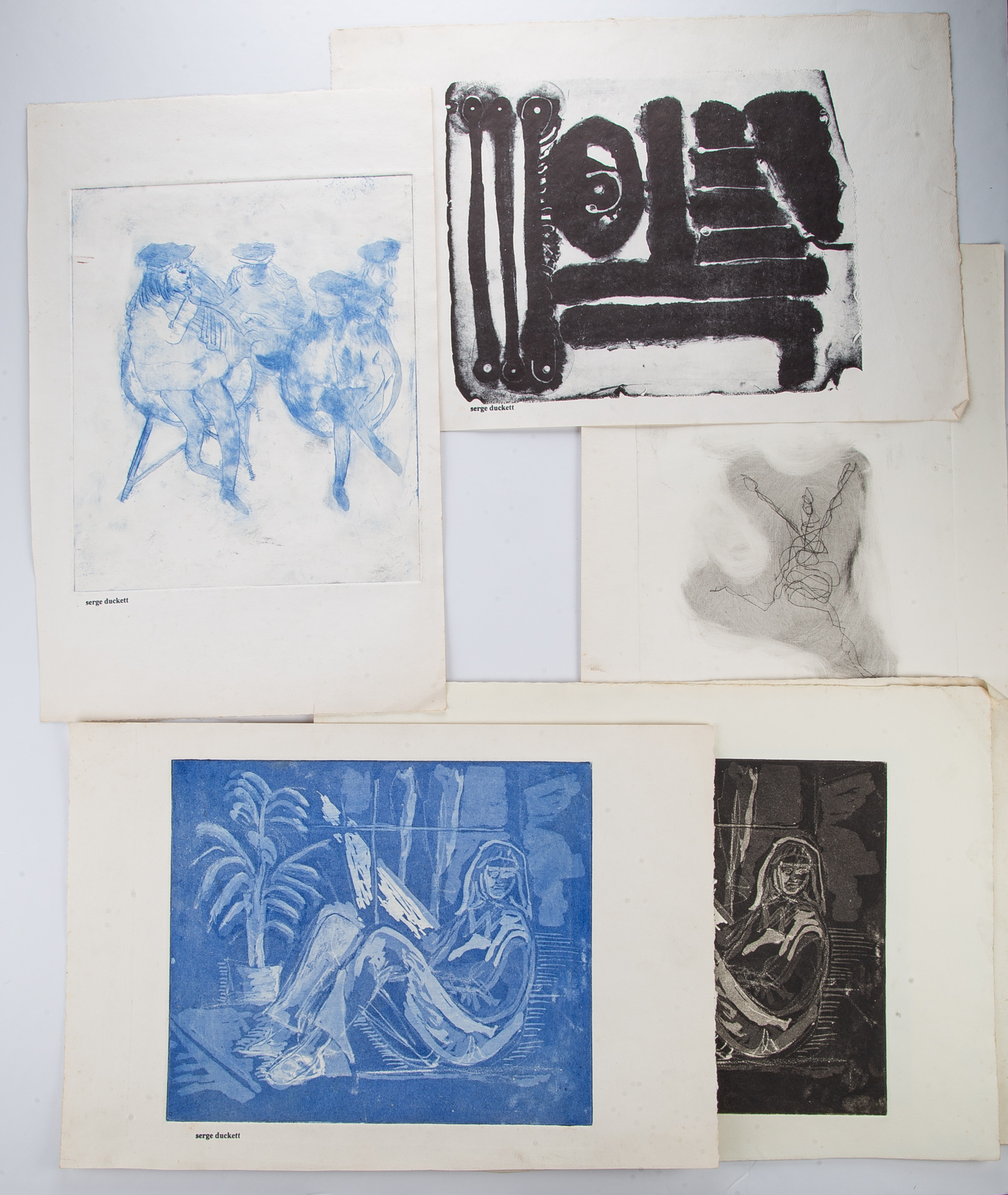 SERGE DUCKET. SIX UNFRAMED ASSORTED