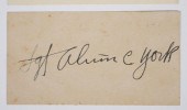 SERGEANT ALVIN YORK CUT SIGNAT