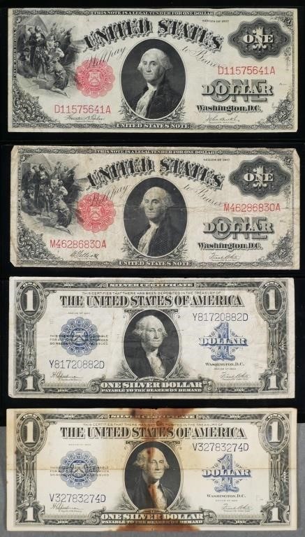 SERIES 1917 1923 US $1 BANKNOTES(4)