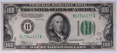 SERIES 1934A U.S. $100