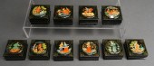 SERIES OF TEN HAND-PAINTED RUS