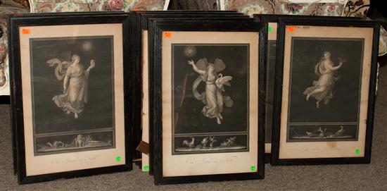 Series of thirteen mezzotint