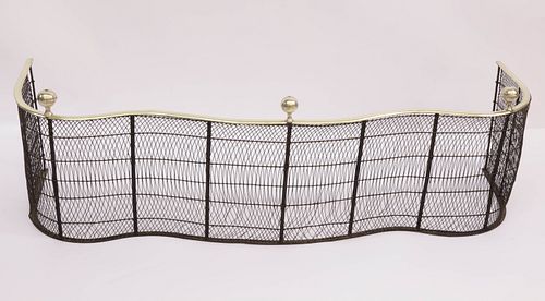 SERPENTINE BRASS AND WIRE FIREPLACE