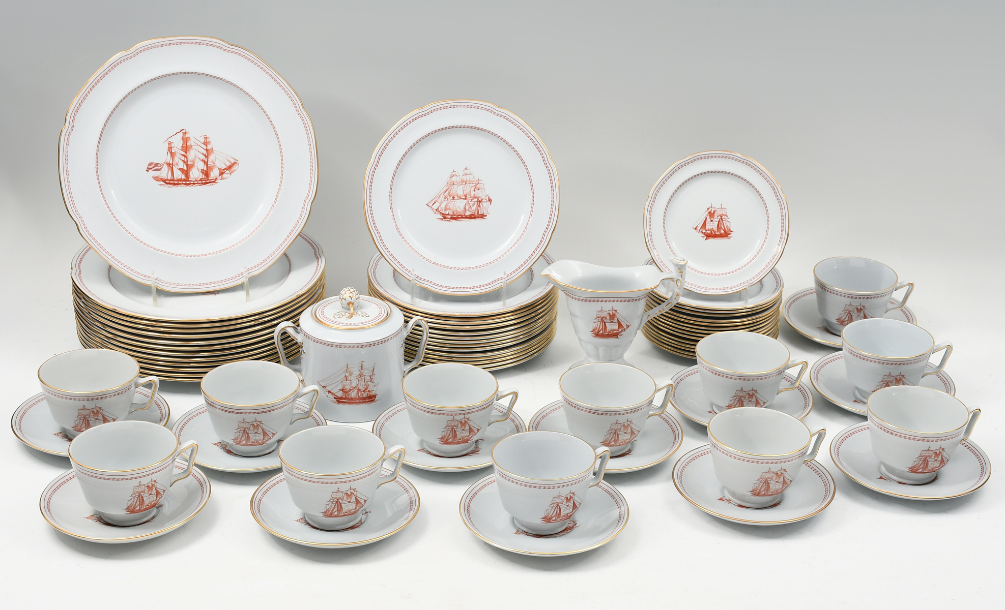 SERVICE FOR 12 SPODE RED ''TRADE