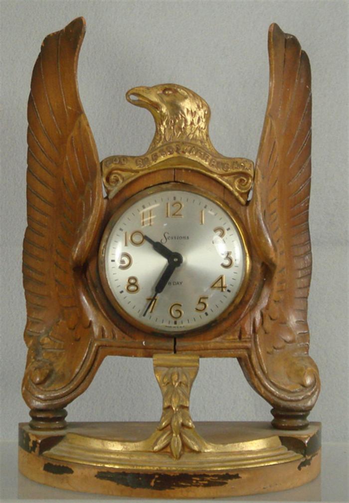 Sessions 8 day carved wood American