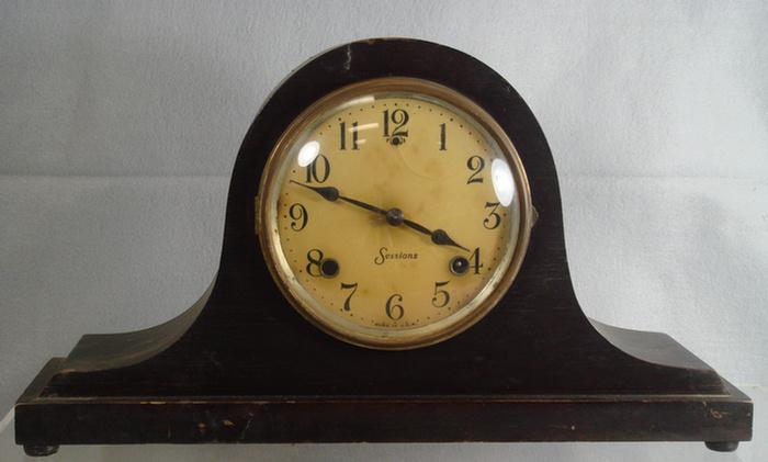 Sessions mahogany tambour clock,