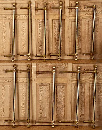 SET 10 BRASS TOWEL BARS OR