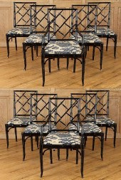 SET 10 FAUX BAMBOO DINING CHAI