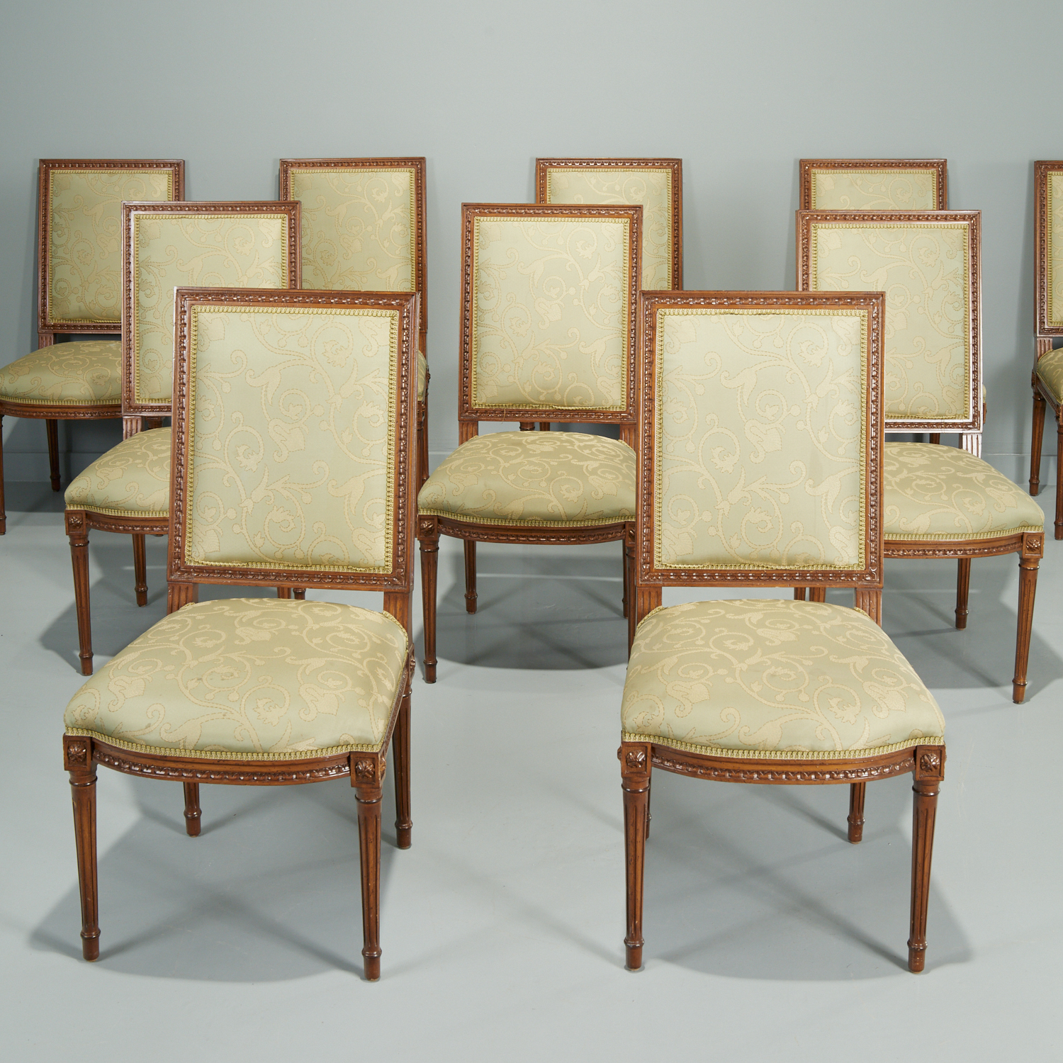 SET (10) LOUIS XVI STYLE MAHOGANY
