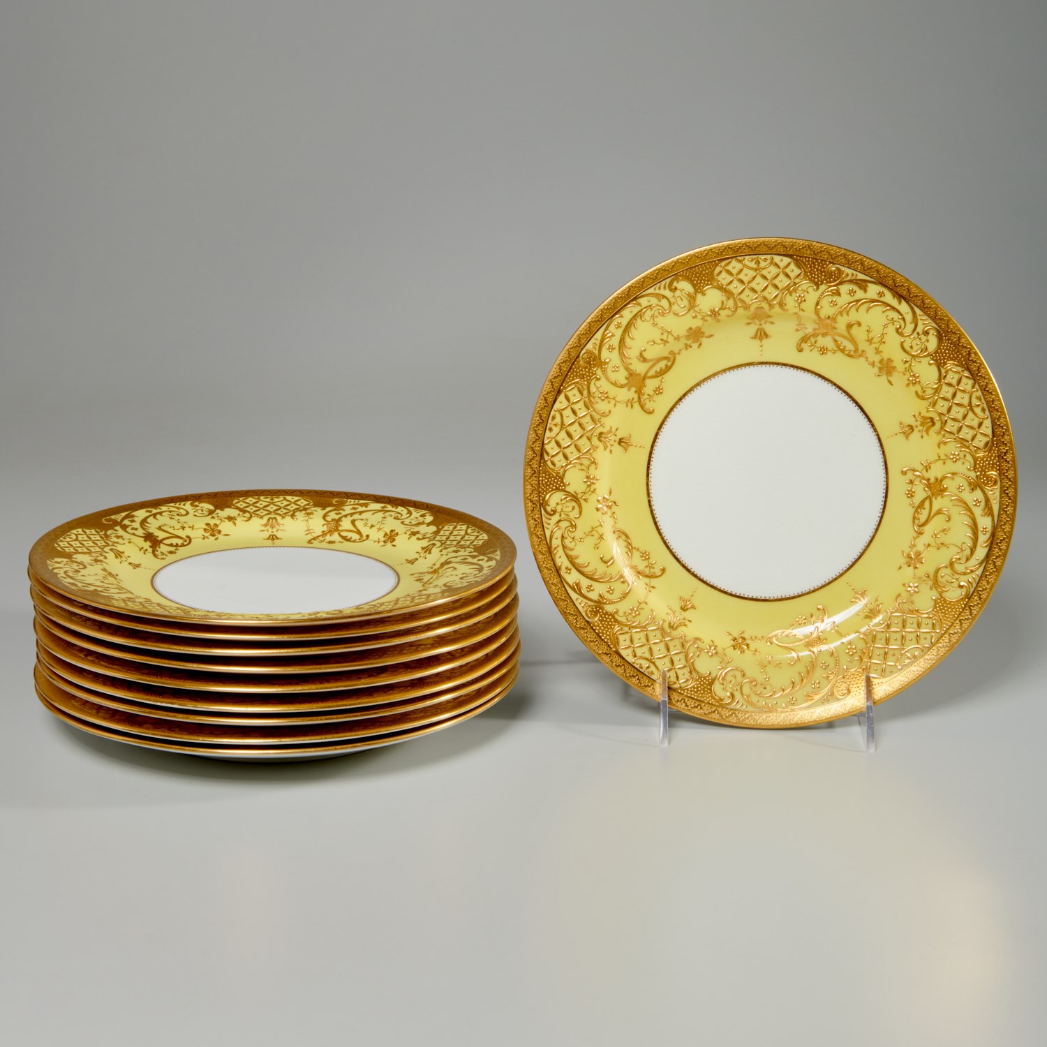SET (10) MINTONS PARCEL GILT