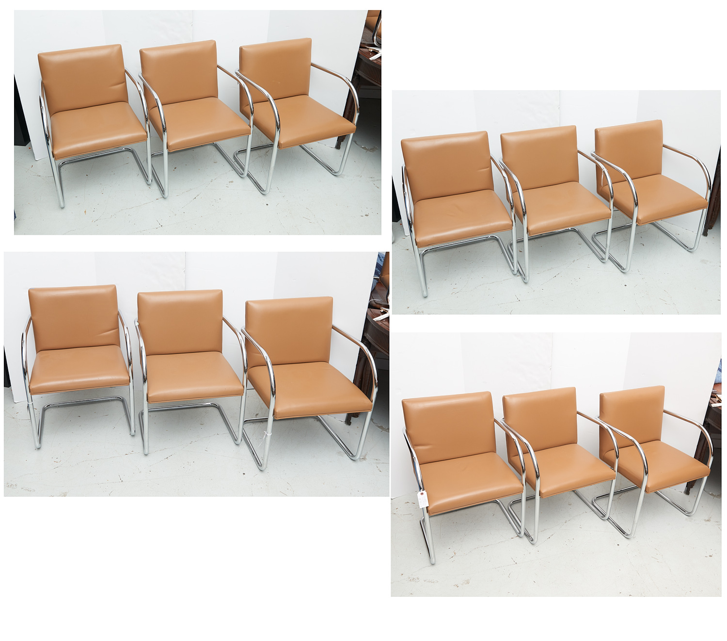SET (12) BRNO STYLE LEATHER, CHROME
