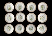SET: 12 FLORA DANICA FLAT RIM