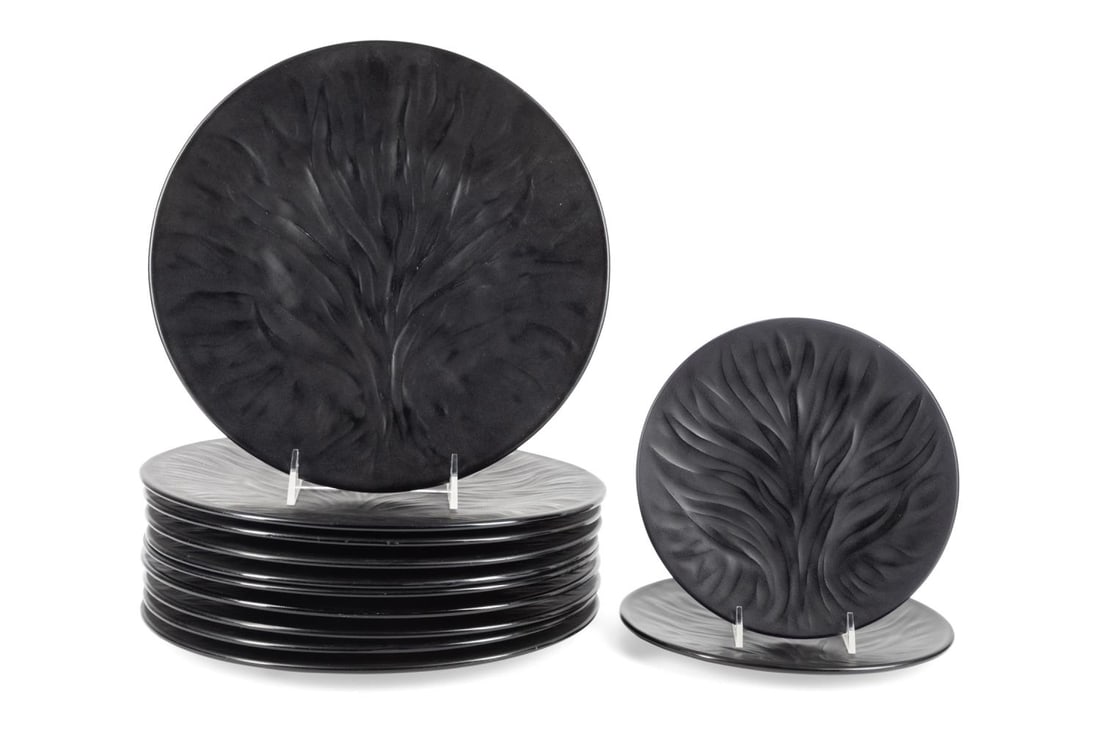 SET 12 LALIQUE 'ALGUES NOIR'