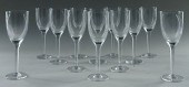 SET 12 LALIQUE CRYSTAL CHAMPAG
