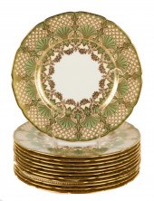 SET 12 LENNOX HAND PAINTED POR