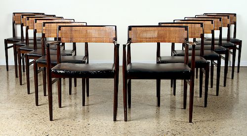 SET 12 MAHOGANY DINING CHAIRS