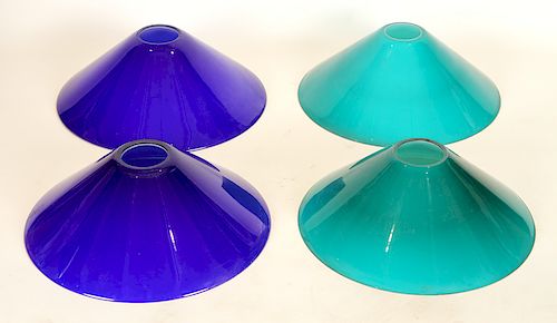 SET 27 ITALIAN BLUE AND GREEN GLASS