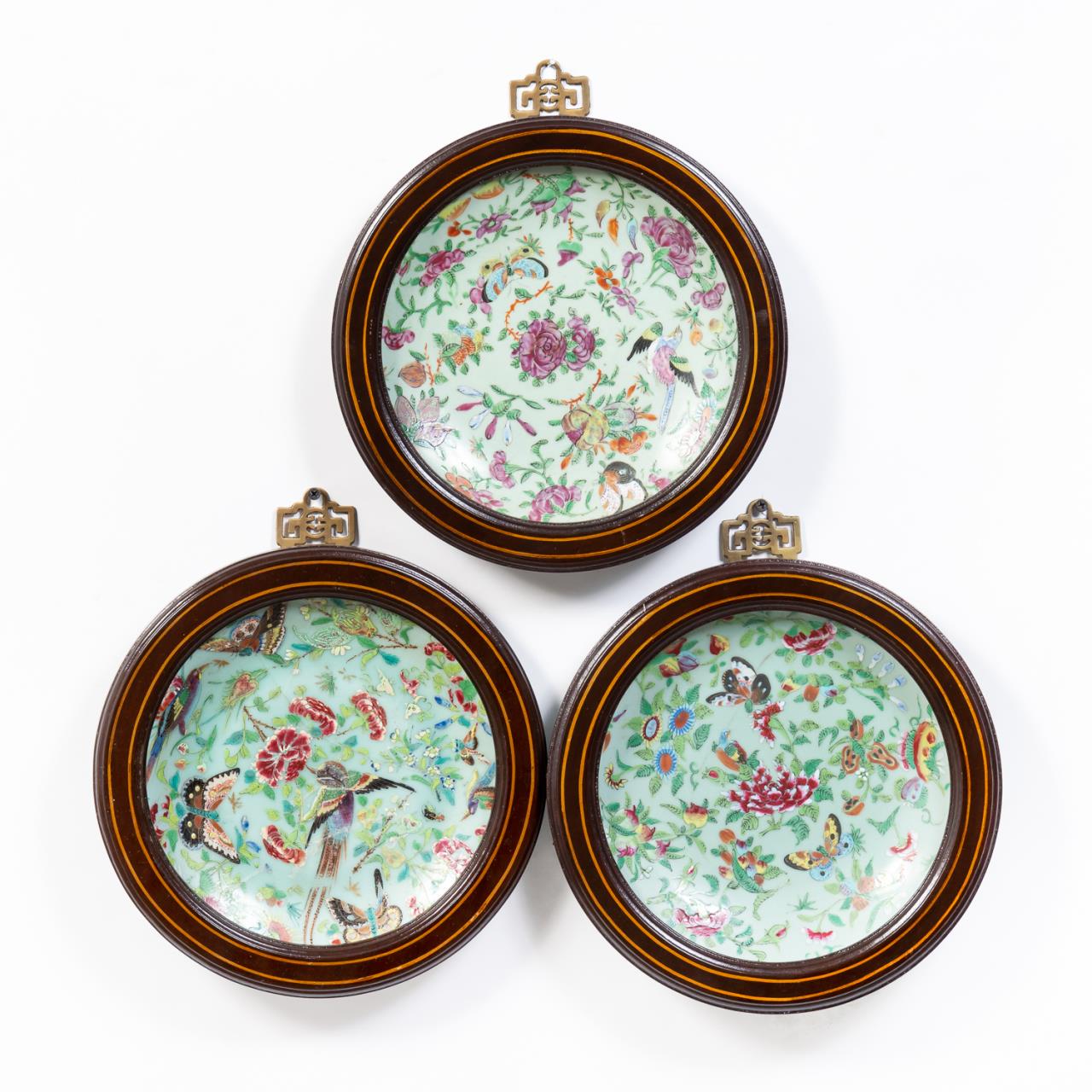SET 3 CHINESE CELADON PLATES IN