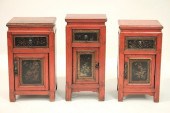 SET 3 CHINESE RED LACQUERED AN