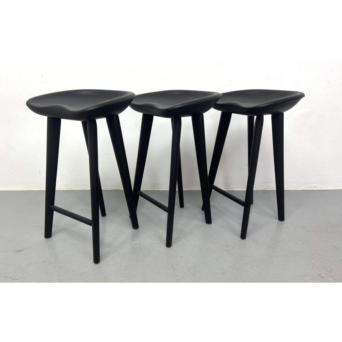Set 3 Ebonized Wood Italian Bar