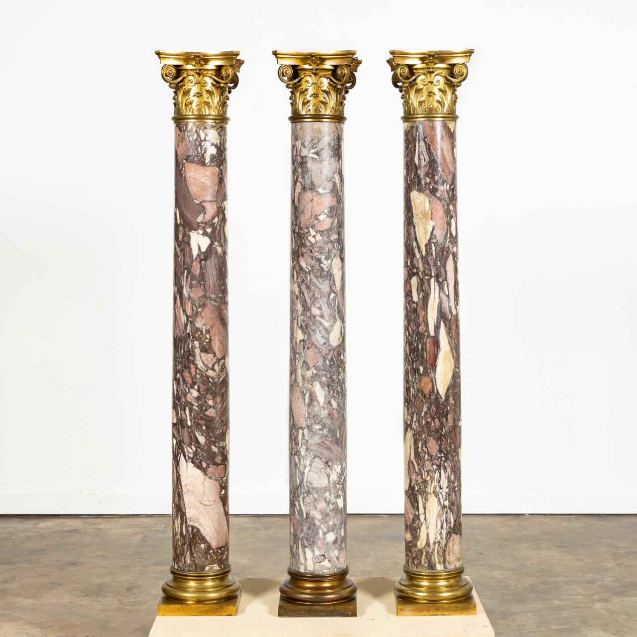 SET, 3 GILT BRONZE BRECHE