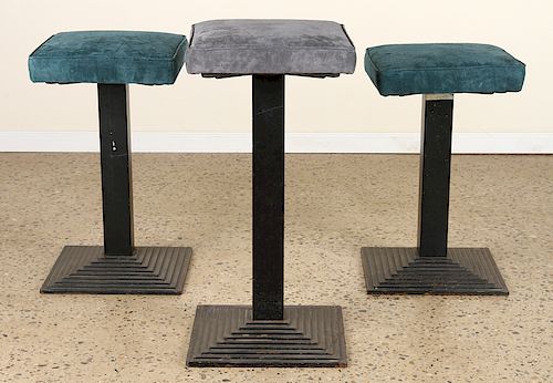 SET 3 ITALIAN IRON BAR STOOLS