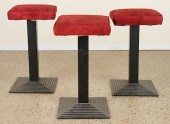 SET 3 ITALIAN IRON BAR STOOLS