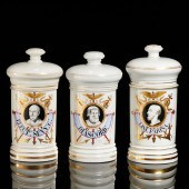 SET (3) PARIS PORCELAIN APOTHE