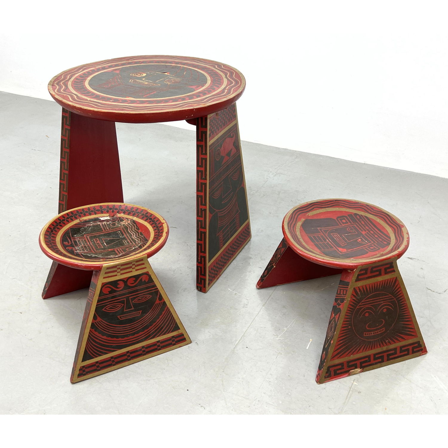 Set 3 Round Tribal Paint