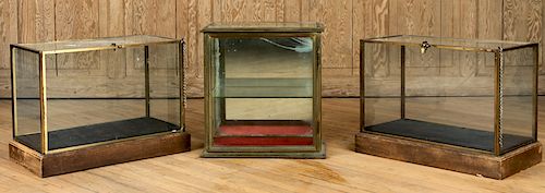 SET 3 SOLID BRONZE GLASS TOP