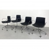set 4 Arper rolling desk chair