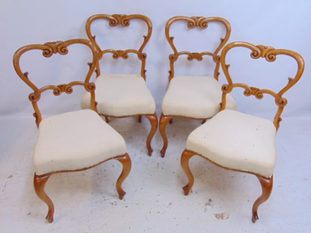 SET 4 BIEDERMEIER SIDE CHAIRS,