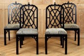 SET 4 EBONIZED CHIPPENDALE STY