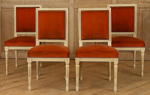 SET 4 FRENCH LOUIS XVI STYLE SIDE