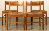 SET 4 FRENCH OAK SIDE CHAIRS C