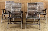 SET 4 FRENCH TEAK FOLDING GARD