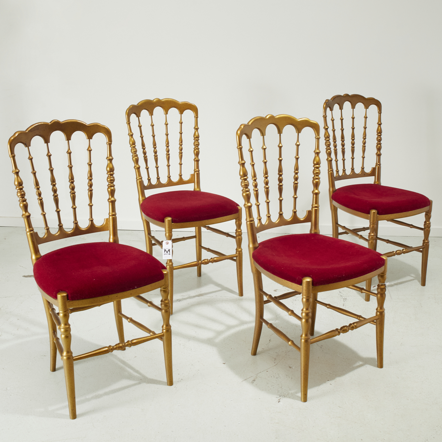 SET (4) GILTWOOD CHIAVARI CHAIRS