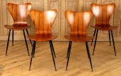 SET 4 LAMINATED ROSEWOOD SIDE