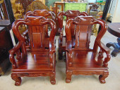 SET 4 MASSIVE CARVED CHINESE R