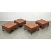 Set 4 McGUIRE Woven Rattan Squ