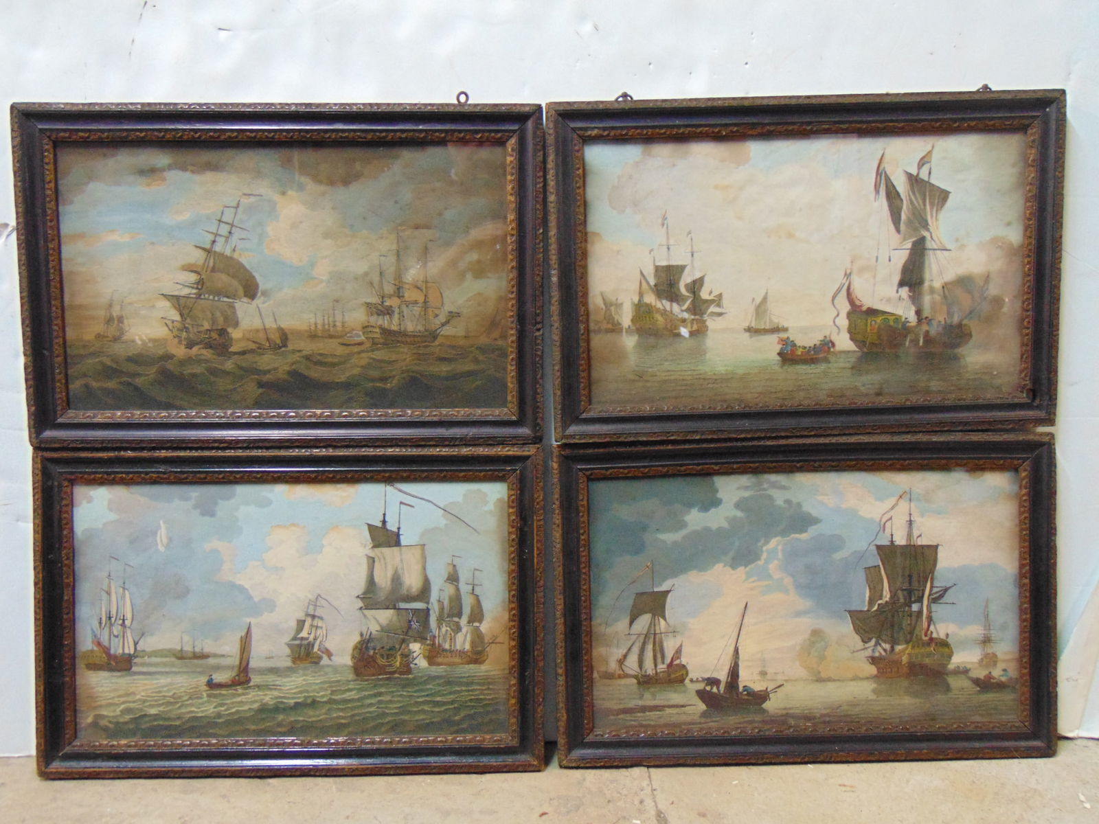 SET 4 NAUTICAL ENGRAVINGS,