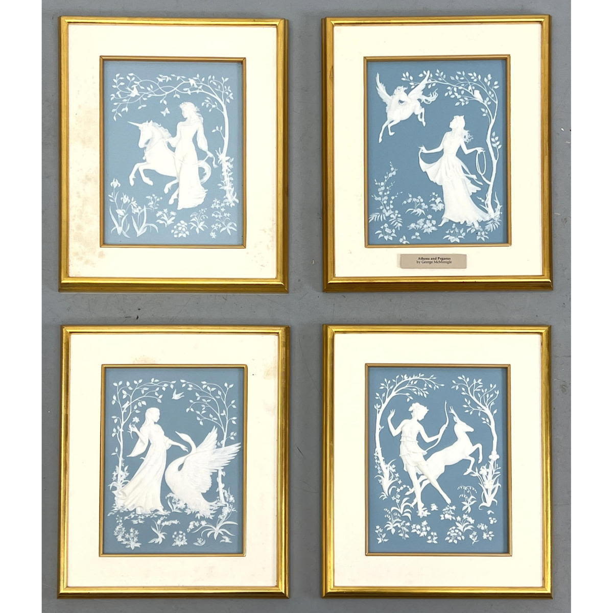Set 4 Parian Porcelain Tiles by