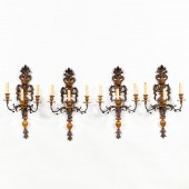SET, 4 TOLE & POLYCHROME THREE