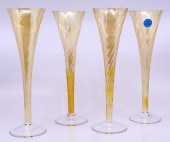 Set 4pc Handblown Opalescent G