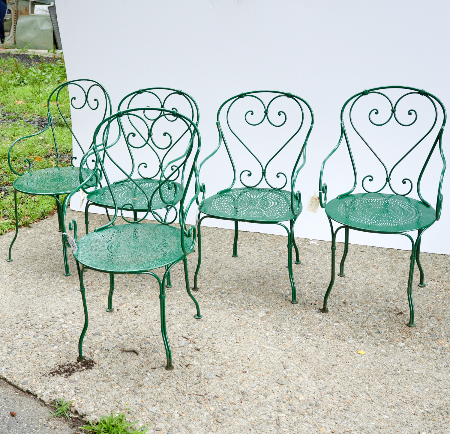 SET (5) FRENCH WROUGHT IRON
