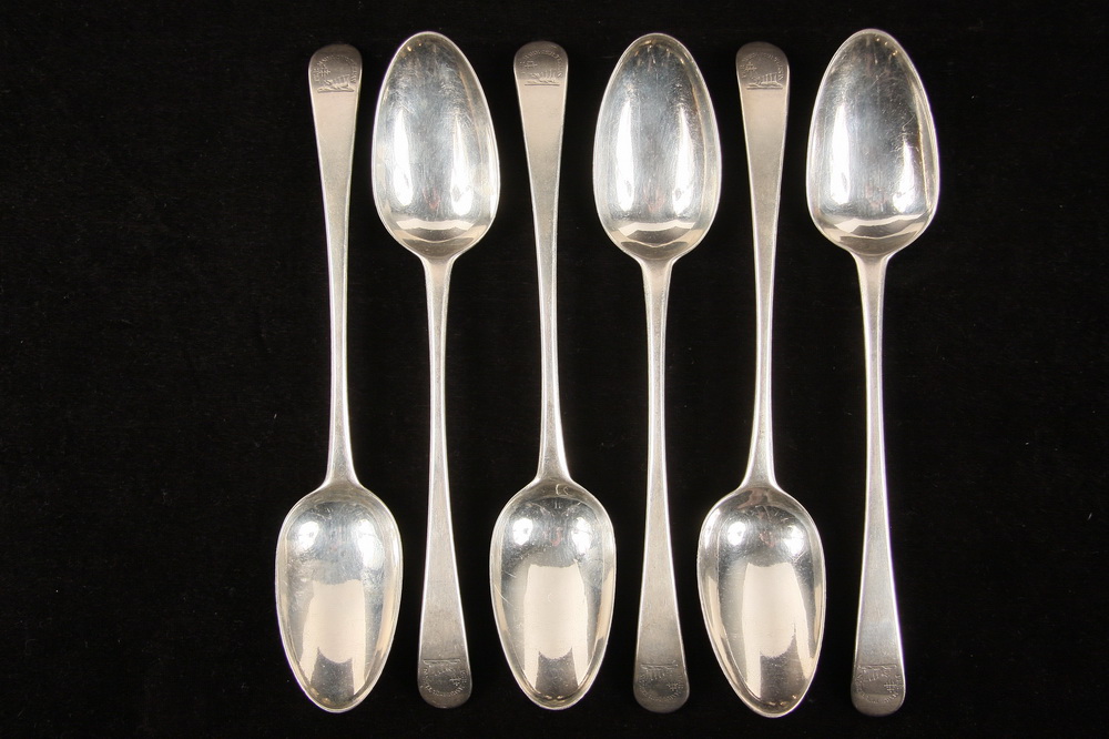 SET (6) 18TH C ENGLISH STERLING
