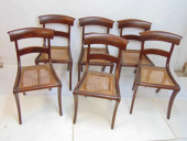 SET 6 ANTIQUE MAHOGANY SABER L