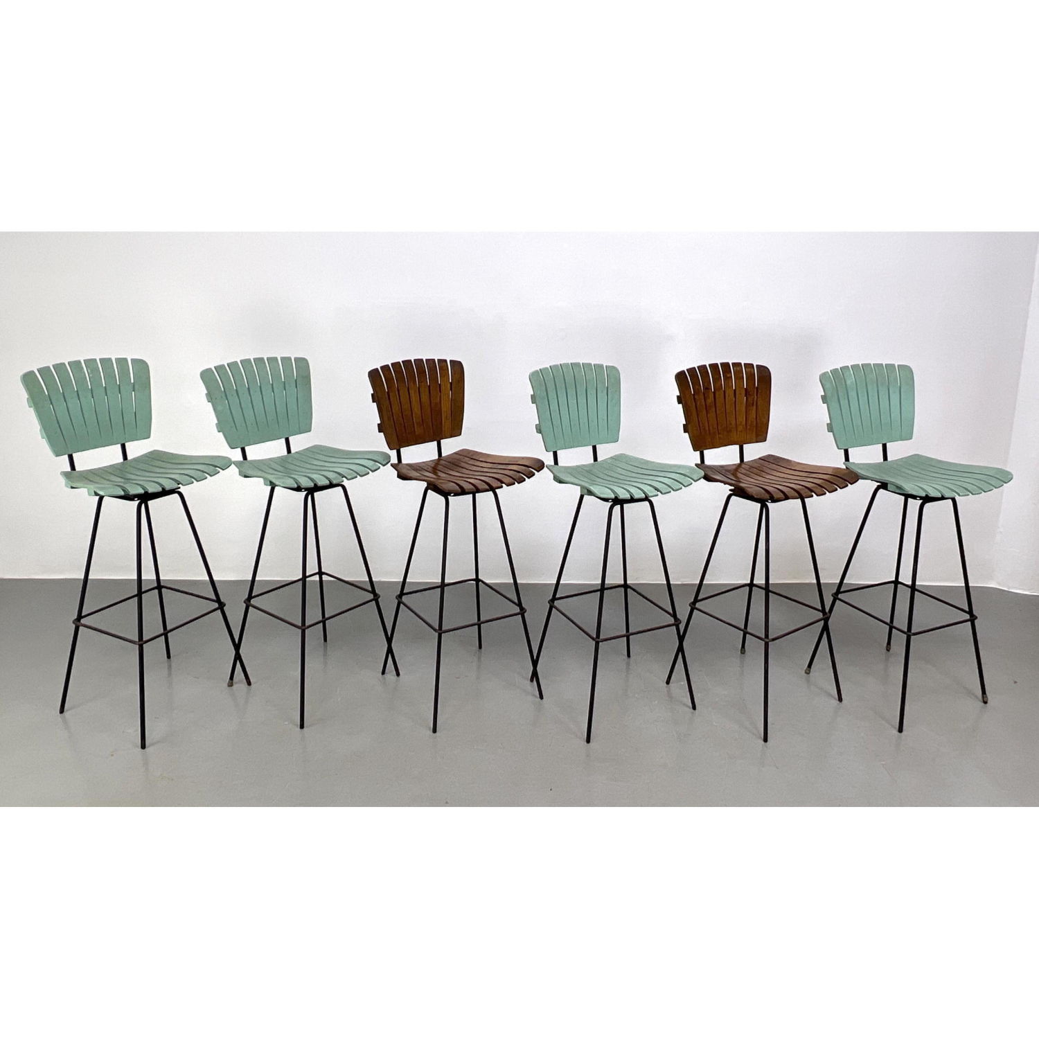 Set 6 Arthur Umanoff Bar Stools.