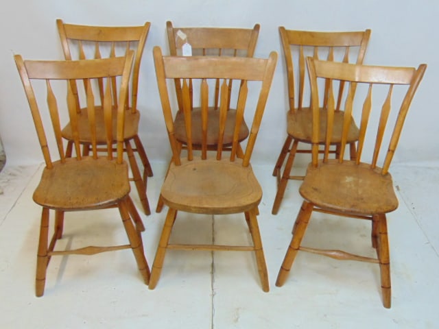 SET 6 ASSEMBLED COUNTRY CHAIRS, 4